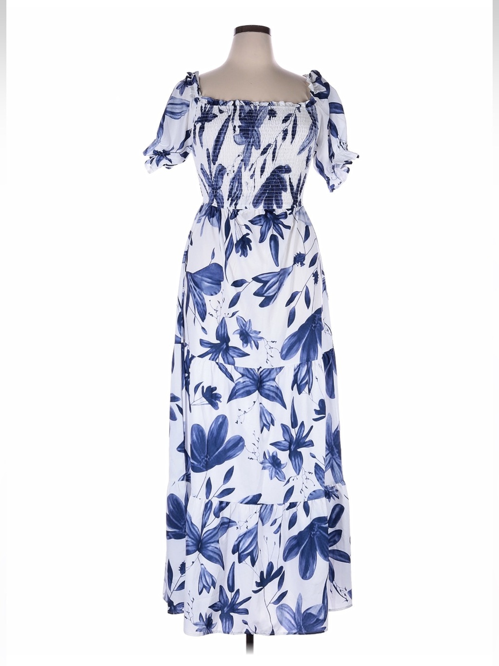 Baltic Born Hilaria Maxi Dress | White + Blue XL
